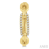 1/5 Ctw Paperclip Round Cut Diamond Hoop Earring in 14K Yellow Gold