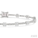 1 3/4 Ctw Lovebright Round Cut Diamond Bar Tennis Bracelet in 14K White Gold