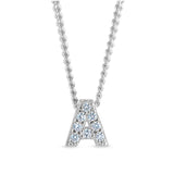 Platinum Finish Initial Pendant - A