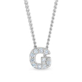 Platinum Finish Initial Pendant - A