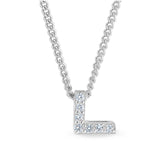 Platinum Finish Initial Pendant - A