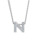 Platinum Finish Initial Pendant - A