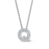 Platinum Finish Initial Pendant - A