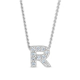 Platinum Finish Initial Pendant - A