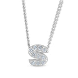 Platinum Finish Initial Pendant - A