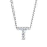 Platinum Finish Initial Pendant - A