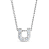 Platinum Finish Initial Pendant - A