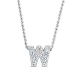 Platinum Finish Initial Pendant - A