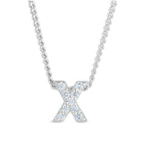 Platinum Finish Initial Pendant - A