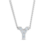 Platinum Finish Initial Pendant - A