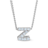 Platinum Finish Initial Pendant - A