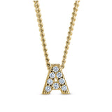 Gold Finish Initial Pendant - A