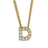 Gold Finish Initial Pendant - A
