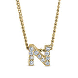Gold Finish Initial Pendant - A
