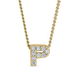 Gold Finish Initial Pendant - A