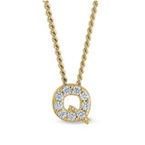 Gold Finish Initial Pendant - A