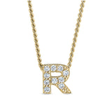 Gold Finish Initial Pendant - A