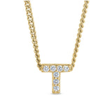 Gold Finish Initial Pendant - A