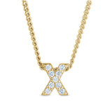 Gold Finish Initial Pendant - A