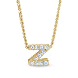 Gold Finish Initial Pendant - A