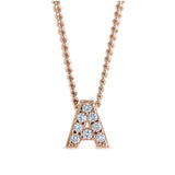 Rose Gold Finish Initial Pendant