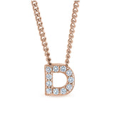 Rose Gold Finish Initial Pendant