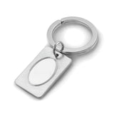 Florentine Key Ring with Polished Oval Center
