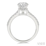 1/3 Ctw Round Diamond Semi-Mount Engagement Ring in 14K White Gold