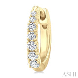1/4 Ctw Graduated Round Cut Diamond Fashion Huggie Petites in 10K Yellow Gold