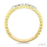 1/4 Ctw Past Present and Future Lovebright Round Cut Diamond Bead Bijoux Fashion Ring in 14K Yellow and White Gold
