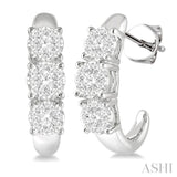 3/4 Ctw Lovebright Round Cut Diamond Earrings in 14K White Gold