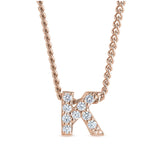 Rose Gold Finish Initial Pendant