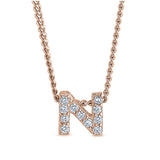 Rose Gold Finish Initial Pendant