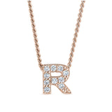 Rose Gold Finish Initial Pendant