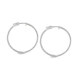 Large Side Stone Hoop Earrings