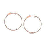 Large Side Stone Hoop Earrings