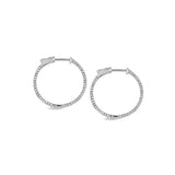 Medium Side Stone Hoop Earrings