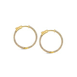 Medium Side Stone Hoop Earrings