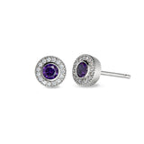 February Birthstone Stud Earrings