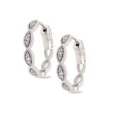 Three Stone Marquis Hoop Earrings