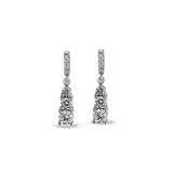 Three Stone Graduated Drop Earrings