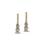 Three Stone Graduated Drop Earrings