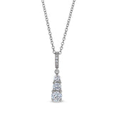 Three Stone Graduated Drop Pendant