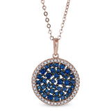 Round Pendant with Simulated Blue Sapphire