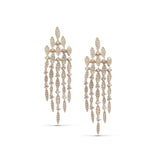Rose gold finish sterling silver microwave large chandelier earrings with simulated diamonds