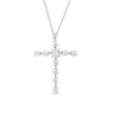 Cross Pendant with Central Square Stone