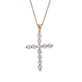 Fancy Beaded Bezel Set Cross Pendant