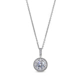 Black Enamel Hidden Halo Pendant