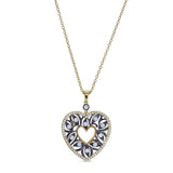 Two Tone Open Heart Pendant