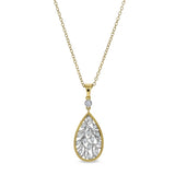 Two Tone Teardrop Pendant with Leaf Design